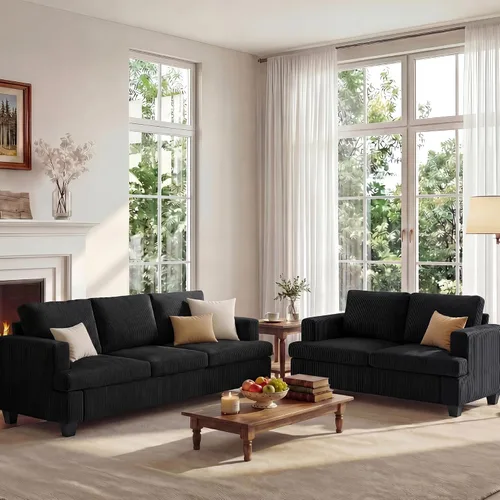 Vista 25 de Apicizon Cloud Couches Juegos de Muebles para Sala de Estar, Juego de Sofá Loveseat de 2 Plazas y Sofá de 3 Plazas para Dormitorio, Cómodo Sofá Cama