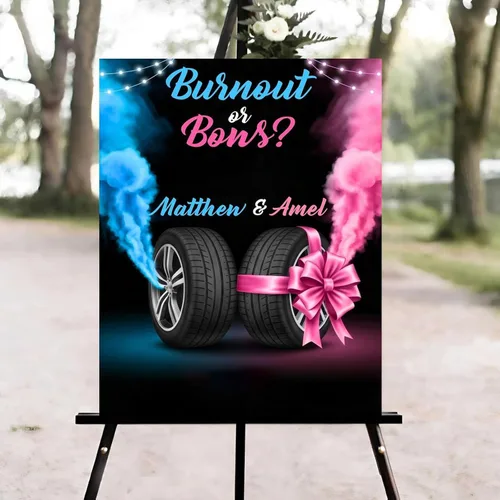 Vista 6 de Cartel de bienvenida para niños o niñas, decoración rosa y azul para baby shower, bonito cartel de fiesta de color pastel para bebé niño o niña al