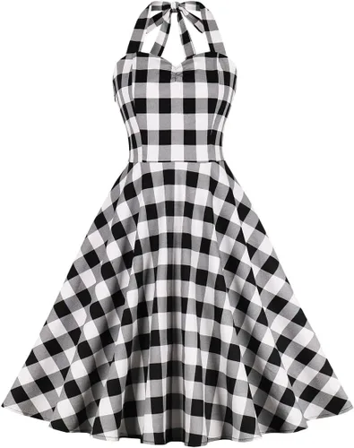 Vista 2 de OBEEII Vestido de Navidad para niños, niñas y mujeres, vestido de fiesta a cuadros y capa de terciopelo a juego para mamá y yo