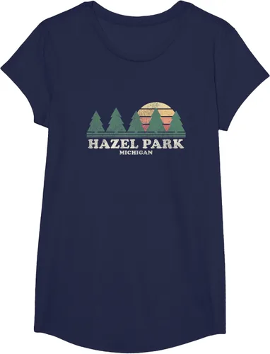 Vista 22 de Hazel Park MI - Camiseta vintage con diseño retro de los años 70, Azul / Patchwork, S