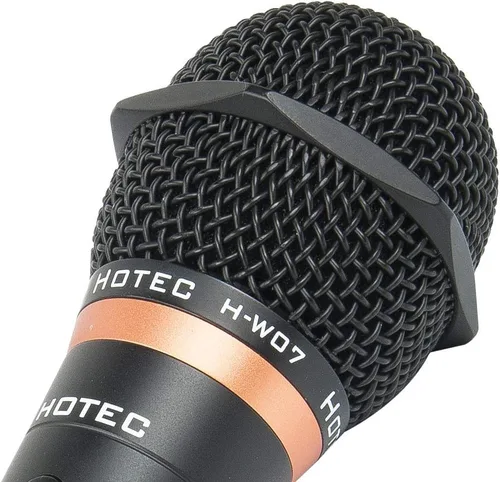 Vista 9 de HOTEC Micrófono de mano dinámico vocal premium con cable XLR desmontable de 19 pies e interruptor de encendido/apagado (negro metálico) (H-W07)
