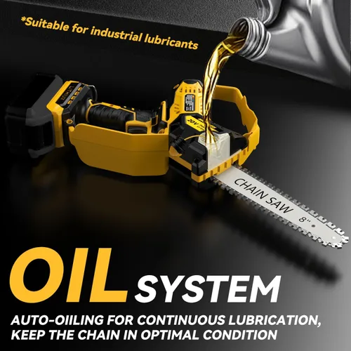 Vista 4 de Motosierra Mini para Batería Dewalt 20V Max, motosierra eléctrica inalámbrica de 2 en 1 de 8 pulgadas y 6 pulgadas con motor sin escobillas