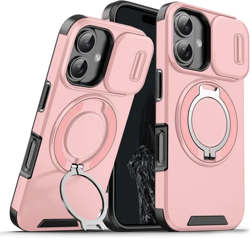 Vista 100 de Dteck Funda para iPhone 16 de 6.1 pulgadas 2024, funda de piel sintética con cierre de botón magnético, ranuras para tarjetas de crédito, función