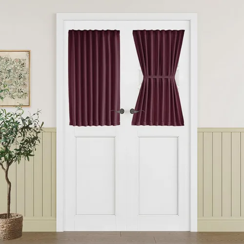 Vista 145 de Vatge Cortinas laterales autoadhesivas para puertas de cristal, sin taladro, extraíble, panel de filtrado de luz, 1 panel, 12 pulgadas de ancho x 60