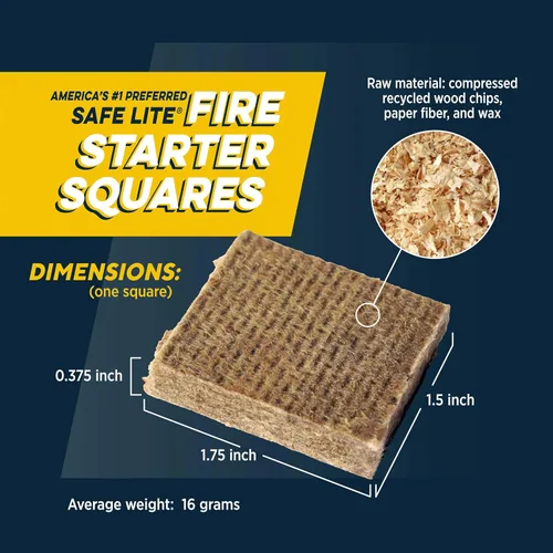 Vista 3 de Rutland Safe Lite - Cuadrados de iniciación de fuego, arrancadores de carbón pesado para chimenea, parrilla, barbacoa y fogatas, accesorios