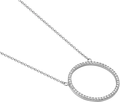 Vista 2 de Collar con colgante de plata de ley 925 con diseño de círculo de la vida, color blanco