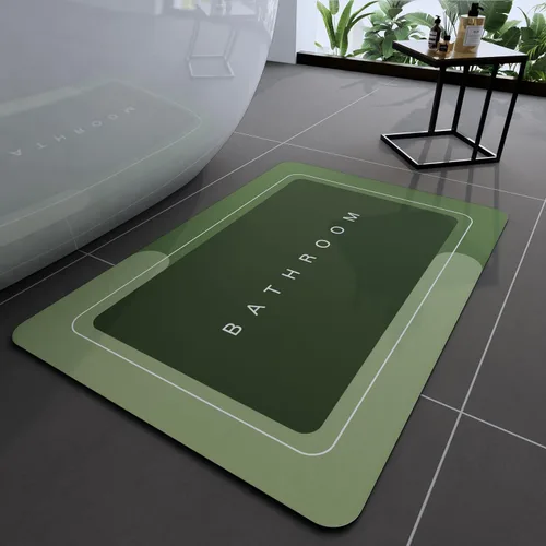 Vista 56 de Tapetes de baño antideslizantes de secado rápido, tapetes de baño de goma súper absorbentes para debajo de la puerta, tapetes de baño para baño, Azul