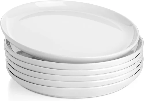 Vista 13 de Sweese - Juego de platos de porcelana de 10 pulgadas, beige, redondos, 6 unidades, para servir ensaladas, resistentes a los arañazos, aptos