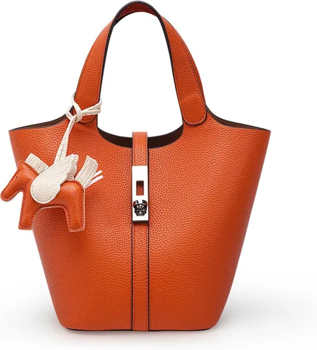 Vista 49 de Bolso de mano para mujer, de piel vegana, bolso de mano con asa superior, bolso de hombro con bolso pequeño desmontable