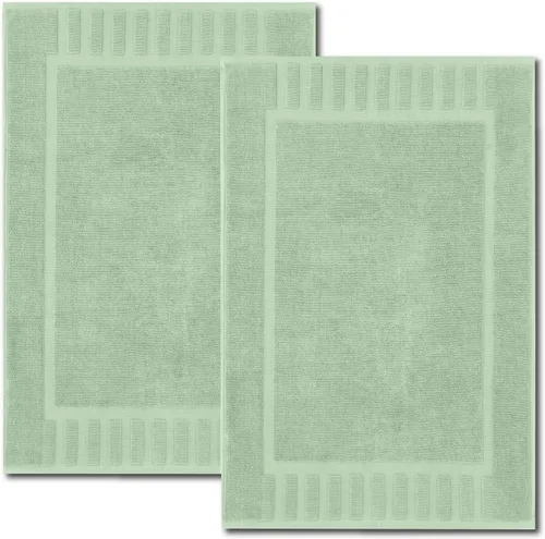 Vista 4 de White Classic 2 toallas de baño verde claro de 35 x 70 pulgadas, 6 toallas de mano de 16 x 30 pulgadas y 2 tapetes de baño de 22 x 34 pulgadas