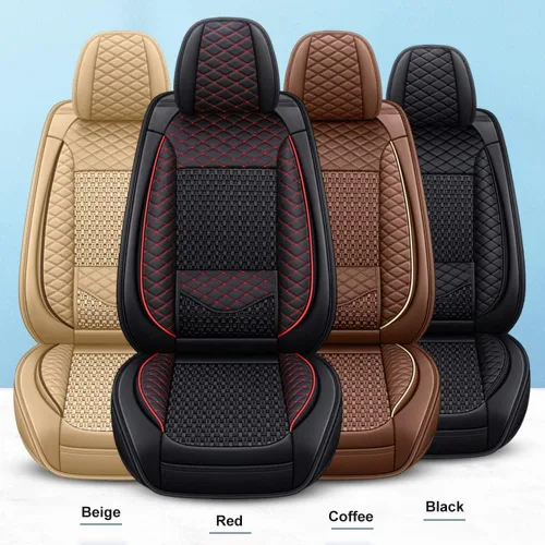 Vista 7 de Juego completo de fundas de asiento de automóvil, compatibles con V40 2000-2004 de 5 asientos, piel sintética, cobertura completa, fundas de asiento