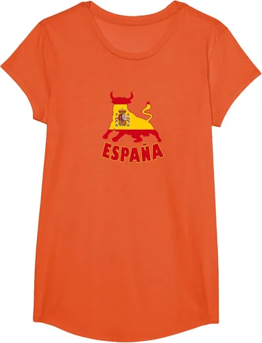Vista 65 de Spain Espana with Bull and National Flag/Present T-Shirt Asphalt Grey
