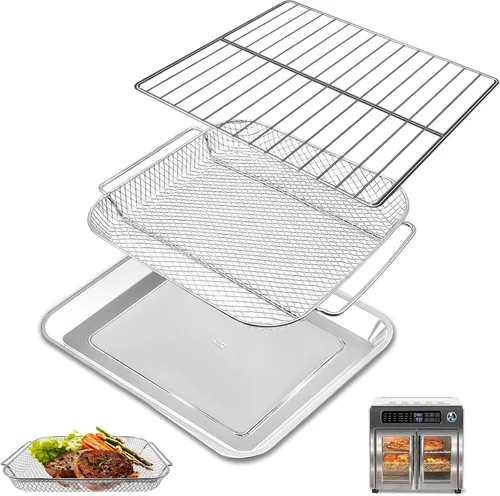 Vista 9 de Piezas de repuesto para freidora de aire Emeril Lagasse Everyday 360, accesorios de freidora de aire de acero inoxidable antiadherente de grado