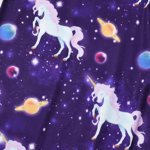 Vista 6 de Camisón de unicornio a juego para niñas y muñecas de 18 pulgadas