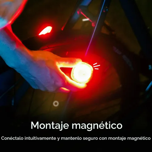 Vista 6 de Lumos Firefly - Sistema de luz inteligente para bicicleta, sincronización de luz LED delantera y trasera, brillo personalizado, patrón de flash
