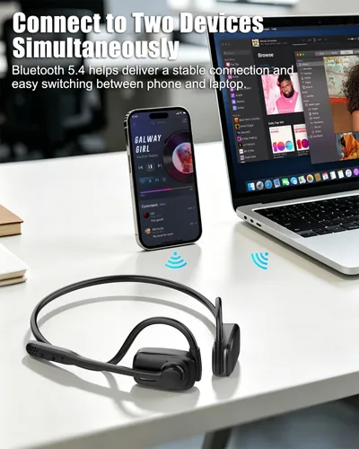 Vista 4 de Auriculares inalámbricos con micrófono ENC con cancelación de ruido Negro
