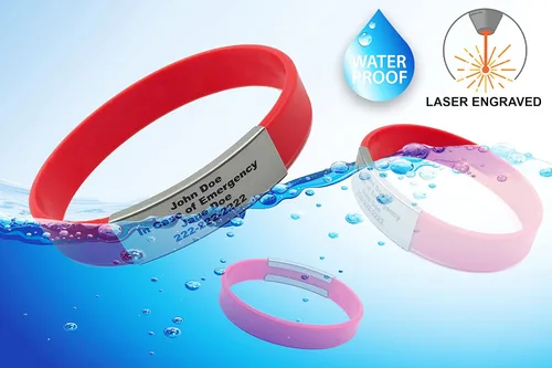 Vista 26 de Pulsera de identificación médica personalizada - Pulsera de seguridad para personas mayores grabada personalizada - Alerta de Alzheimer