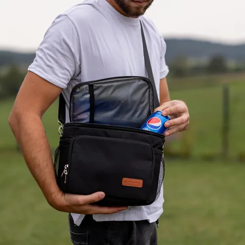 Vista 8 de Carrywell Lonchera aislada (no fabricada en China) para hombres, lonchera para hombre, a prueba de fugas, plegable, enfriador de lados suaves