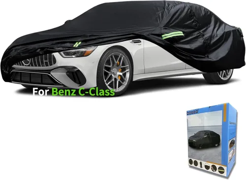 Vista 24 de Ajuste personalizado para funda de auto Mercedes-Benz, impermeable para todo tipo de clima, protección UV, resistente al viento, para exteriores