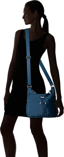 Vista 7 de Baggallini Cross Over Crossbody Bag for Women - Lightweight Water Resistant Travel Bag- Adjustable Strap Extra Pockets