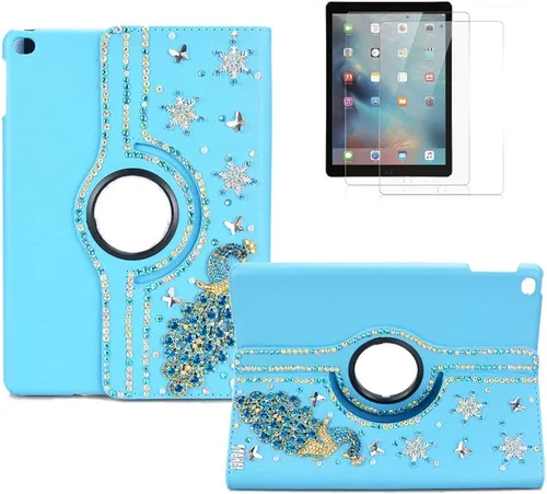 Vista 8 de Bling - Funda compatible con Samsung Galaxy Tab A7 10.4 (2022) - Elegante - 3D hecha a mano con mariposa de cristal giratoria de 360 grados