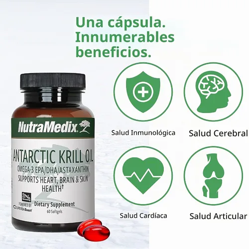 Vista 4 de NutraMedix Aceite de krill antártico de 500 mg – Suplemento de aceite de pescado – Omega-3 (EPA y DHA) + Astaxantina – Suplemento de krill rojo