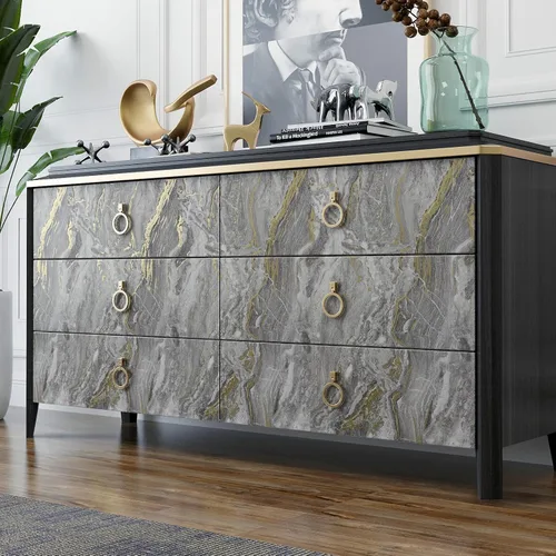 Vista 29 de VaryPaper Papel tapiz de mármol brillante de 15.7''x78.7'', beige-gris-dorado, despegar y pegar, autoadhesivo, grueso, duradero, removible