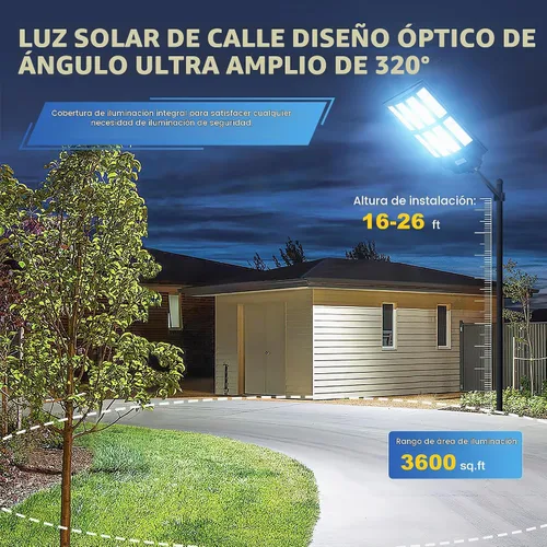 Vista 2 de OKPRO Luz de calle solar al aire libre, IP66 impermeable luces solares al