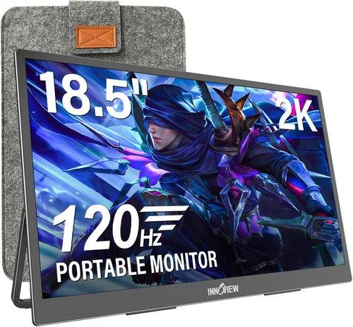 Vista 8 de InnoView Monitor Portátil de 18 Pulgadas 260Hz para Juegos, Monitor Portátil 2K QHD 100% DCI-P3 Gameplus HDR FreeSync para Laptops, Pantalla