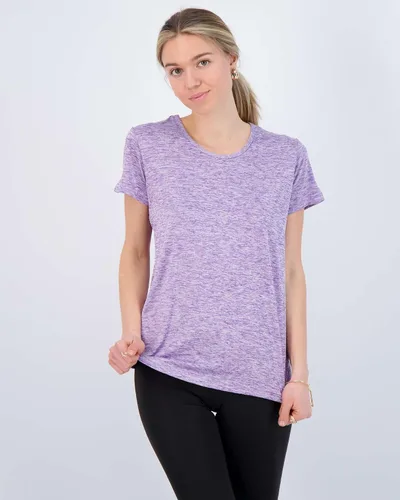 Vista 2 de Real Essentials - Paquete de 5 camisetas deportivas de tela Dry Fit Tech Stretch, de manga corta y cuello redondo, para mujer