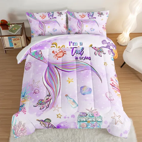 Vista 25 de Juego de edredón de mariposa HOSIMA con 2 fundas de almohada, edredón de galaxia con cielo estrellado lunar, decoración de habitación de mariposas