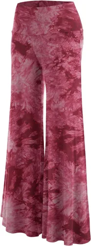 Vista 67 de Made By Johnny Pantalones palazzo elásticos de pierna ancha para mujer, lisos, casuales, cómodos