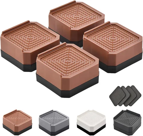 Vista 29 de EclatBain Elevadores rectangulares para cama, elevadores de muebles rectangulares de alta resistencia, con bloques ajustables de elevación de hasta