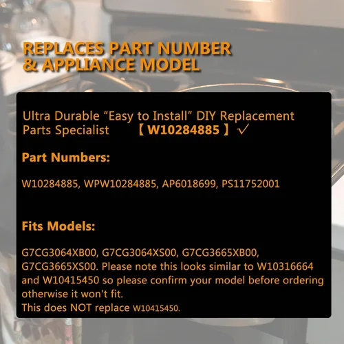 Vista 4 de W10284885 Perilla de estufa de control de gas Asamblea compatible con Whirlpool Range Accesorios de quemador de horno, pieza de repuesto WPW10284885