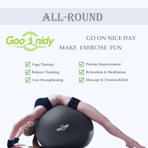 Vista 2 de Soft Exercise Ball, Anti-Burst Pilates Yoga Ball Chair Supports 2200lb, Workout Equipment w/ Pump for Women Pregnancy, Medicine, Birthing, Physical