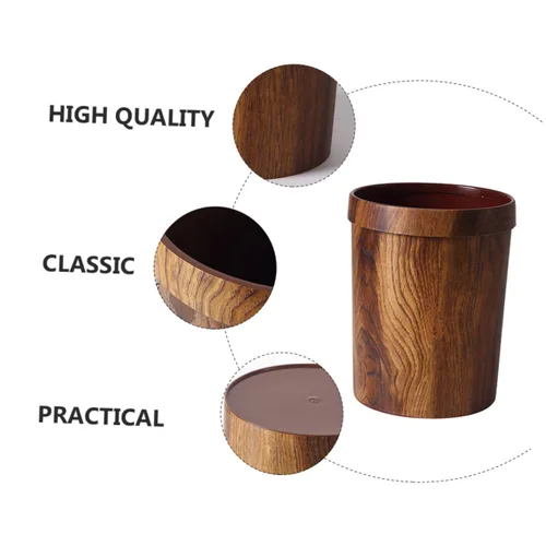 Vista 3 de VICASKY Cesta de basura clásica de plástico para dormitorio decorativo para oficina en casa