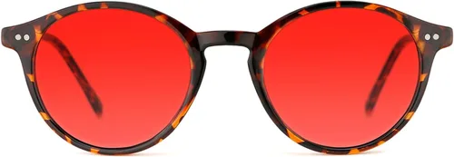 Vista 18 de TIJN Gafas de bloqueo de luz azul para hombres y mujeres, gafas de montura redonda gruesa vintage