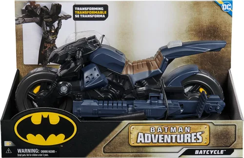 Vista 2 de DC Comics, Aventuras de Batman, Batcycle de Batman, Batcycle y Batglider Transformables 2-en-1, Figura Compatible, Juguete de Súper Héroe para Niños