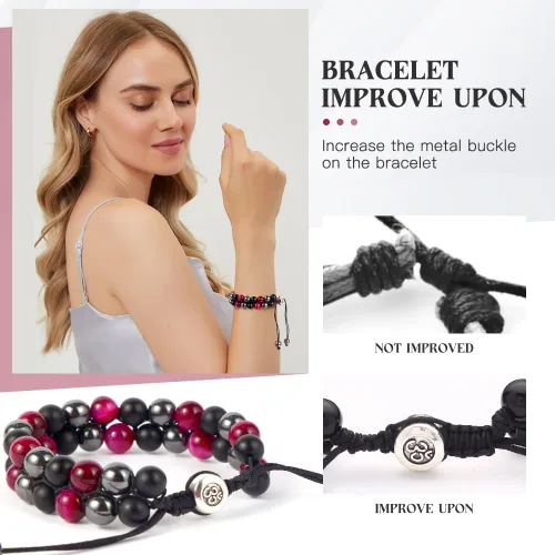Vista 26 de Triple Protection Bracelet - for Protect & Balance - Energy Crystal Handmade Bracelets for Men Women