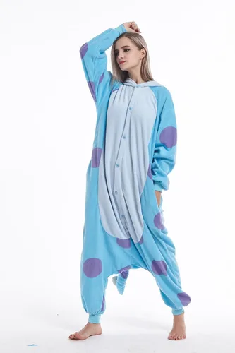 Vista 3 de Animal Sulley Monster Adult Onesie Unisex One-Piece Cosplay Costume Pajamas For Men Women