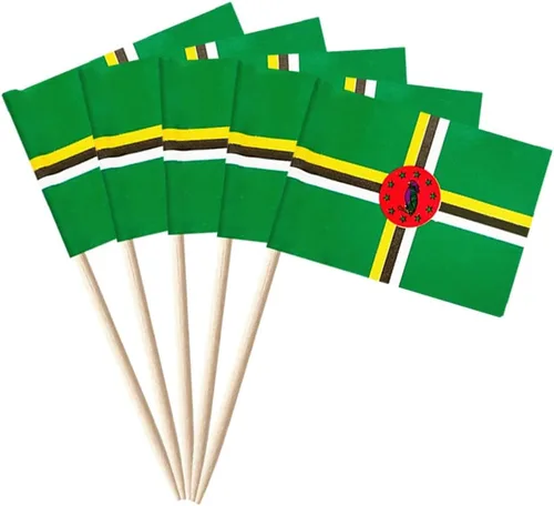 Vista 25 de stidsds 100 banderas de Antigua y Barbuda con palillos de dientes de Antigua y Barbuda, mini adornos pequeños para cupcakes de Antigua y Barbuda