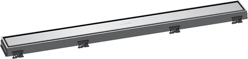Vista 19 de hansgrohe RainDrain Match - Drenaje de ducha lineal para 31 1/2 pulgadas, áspero con marco de altura ajustable en acero inoxidable cepillado
