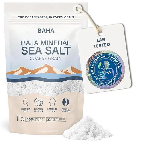 Vista 11 de BAHA - Sal marina mineral de Baja Sal mineral Baha de grano fino del Mar de Cortés Baja en sodio y rica en minerales Para cocinar, emplatar e