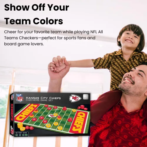 Vista 3 de MasterPieces NFL Los Angeles Rams Juego de mesa de damas, 13 x 21 pulgadas