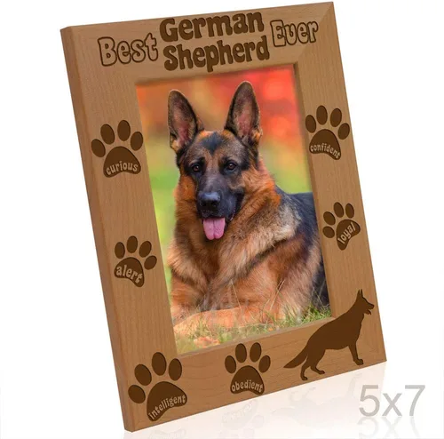 Vista 3 de KATE POSH Marco de fotos Best German Shepherd Ever, regalos para amantes de los perros, regalos para cachorros, regalos conmemorativos, marco