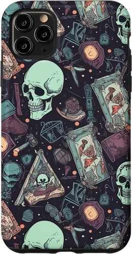 Vista 13 de Eerie Tarot Cards and Crystals Pattern Scary Cute Halloween Case for iPhone 17