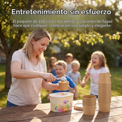 Vista 6 de Lyellfe - Paquete de 100 cuencos desechables para helado, 8 onzas resistentes