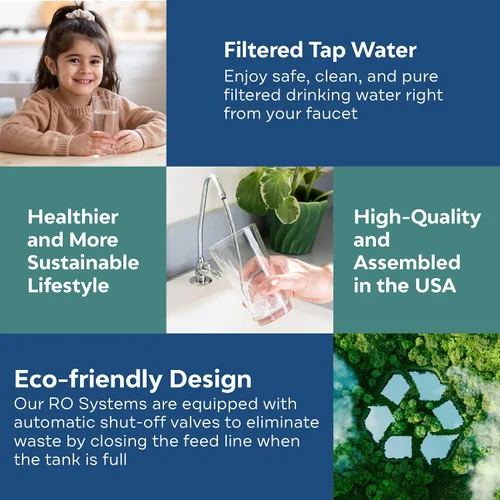 Vista 7 de AMI Sistema de lujo del purificador del RO debajo del mostrador, sistema de la filtración del agua de la ósmosis inversa con UF