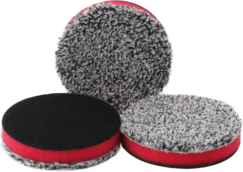 Vista 10 de SPTA Paquete de 10 almohadillas de corte de microfibra de 2 pulgadas, corte y pulido pesados, disco de acabado de microfibra para encerar y pulir