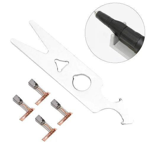 Vista 6 de Juego de 2 pares de llaves de cepillo de carbono, accesorios de pieza de repuesto para taladro de uñas, incluye cepillo de carbono y llave